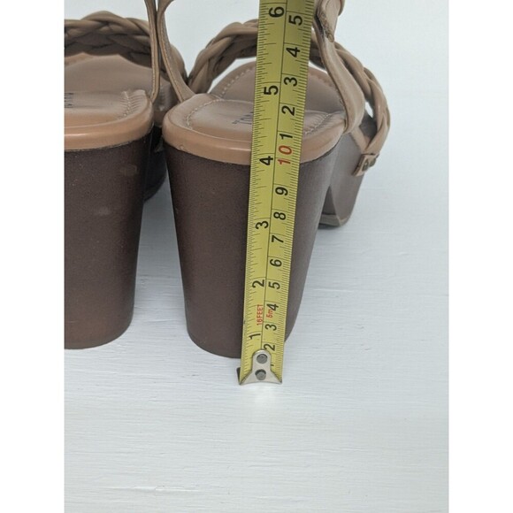 Torrid Brown Platform Block Heel Woven Braided Strappy Sandals Size 8.5WW - Picture 6 of 8